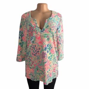 Lilly Pulitzer Justina Tunic Gypsea Serene Blue
